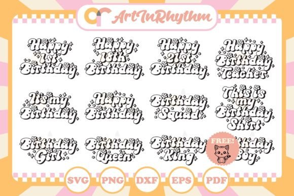 Birthday Svg Bundle: Graphics for T-Shirt Designs