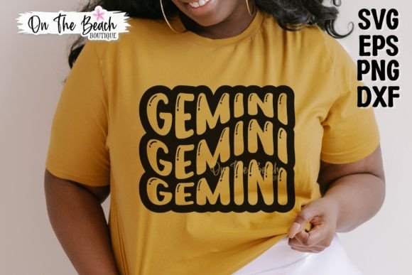 Gemini SVG Retro Wave Graphics for T-Shirt Designs