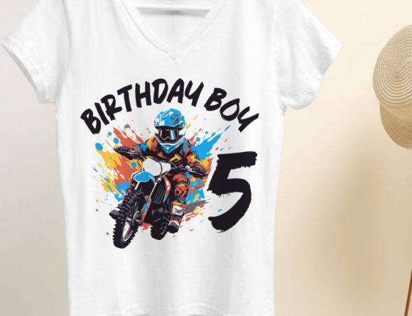 Kids 5 Year Old Dirt Bike PNG: Graphics & T-Shirt Designs