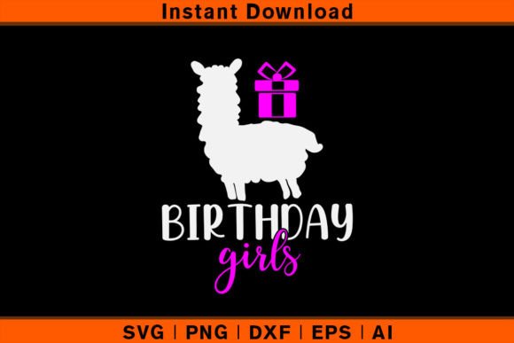 Llama Birthday Girls Graphics for T-Shirt Designs